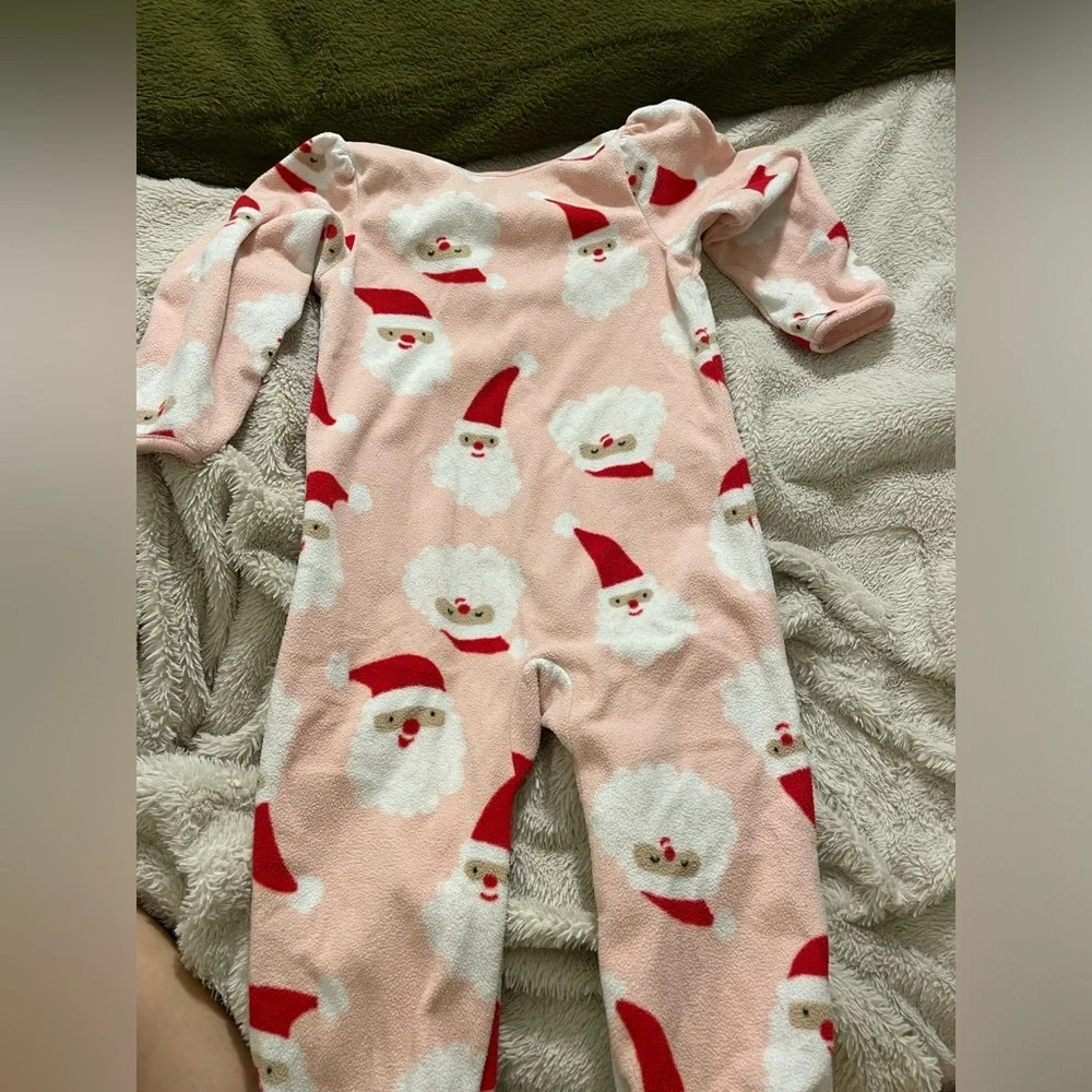 Carter’s Pink Fleece Santa Clause Footie Pajamas